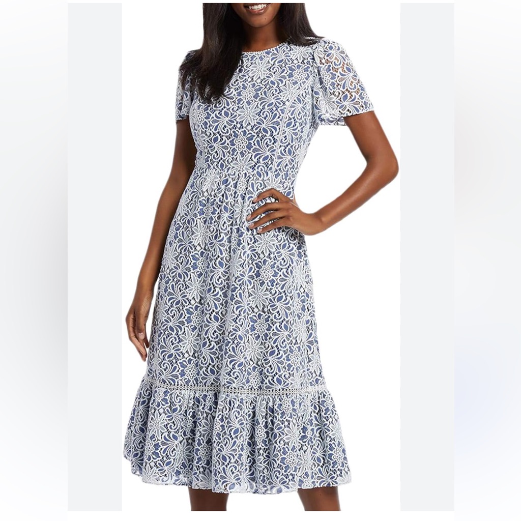 Collection Lace Midi Dress Magnolia White Multi Lace Draper James Size 0